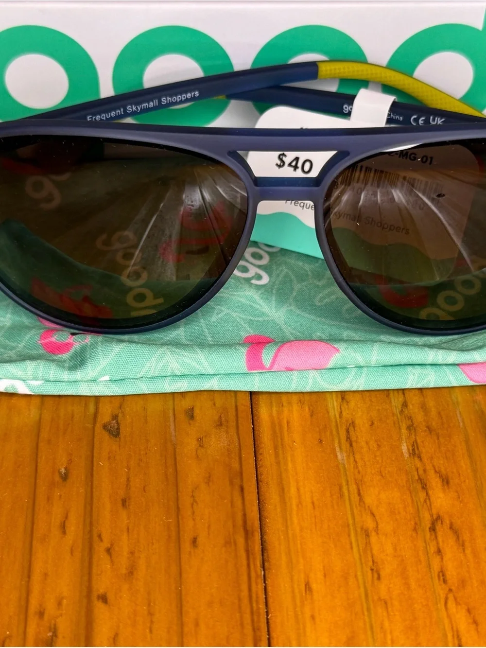 Goodr “Frequent Skymall Shoppers” Navy Blue Sunglasses